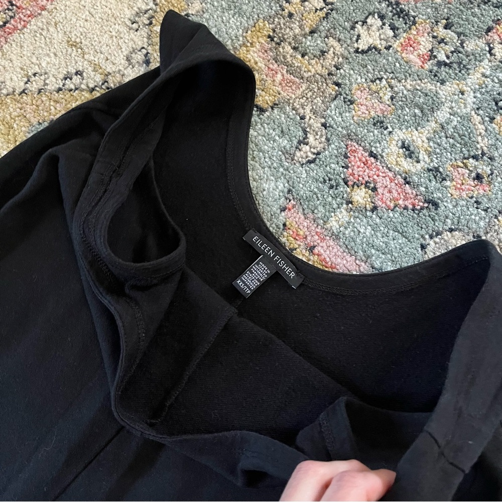 Eileen Fisher Cozy Brushed Terry Hug Jumpsuit Black Sz XXS - Picture 10 of 12